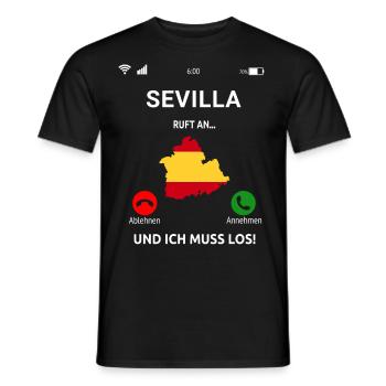 Sevilla Andalusien Spanien Urlaub Idee - Männer T-Shirt - Schwarz - Vorne - AI Model Male 178 light (178cm)