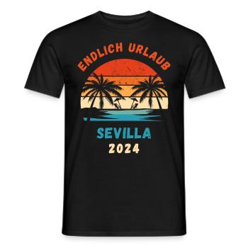 Sevilla Urlaub 2024 Andalusien Spanien - Männer T-Shirt - Schwarz - Vorne - AI Model Male 178 light (178cm)