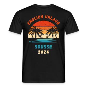 Sousse Urlaub 2024 Tunesien Urlaubsreise Idee - Männer T-Shirt - Schwarz - Vorne - AI Model Male 178 light (178cm)