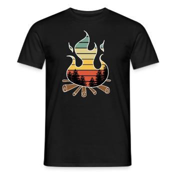 Feu de camp - T-shirt homme - noir - Devant - AI Model Male 178 light (178cm)