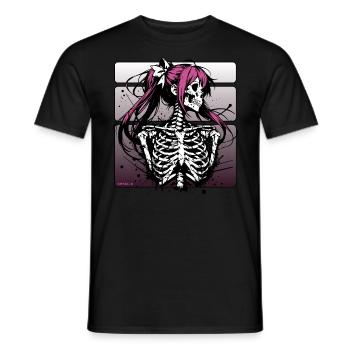 Anime Skull Girl // Totenkopf Mädchen FS0245 - Men's T-Shirt - black - Front - AI Model Male 178 light (178cm)