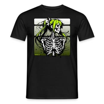 Anime Skull Girl // Totenkopf Mädchen FS0246 - Men's T-Shirt - black - Front - AI Model Male 178 light (178cm)