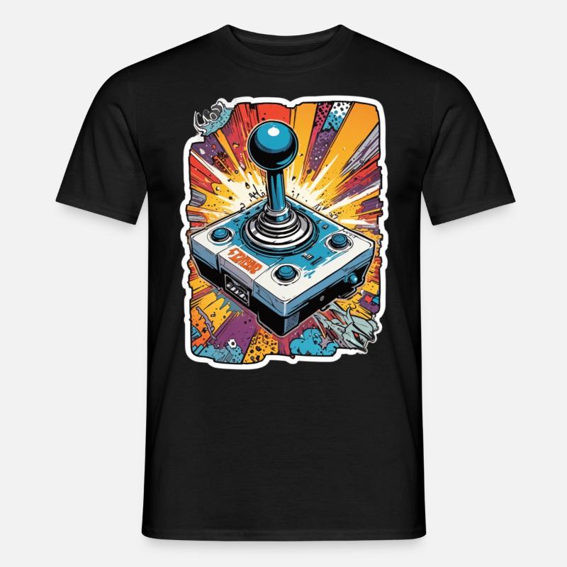 Retro Gamer Joystick / Controller Konsolenspiele - Männer T-Shirt - Schwarz