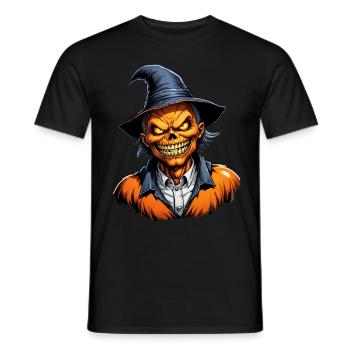 Halloween - Pumpkin Horror on Walpurgis Night - Men's T-Shirt - black - Front - AI Model Male 178 light (178cm)