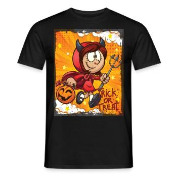 Cute Witch Halloween Trick Or Treat Fun - Men's T-Shirt - black - Front - AI Model Male 178 light (178cm)