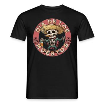 Dia De Los Muertos Totenkopf Totenschädel Tequilla - Männer T-Shirt - Schwarz - Vorne - AI Model Male 178 light (178cm)