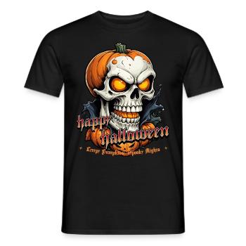 Halloween Crâne Citrouille Crâne Crâne Effrayant - T-shirt homme - noir - Devant - AI Model Male 178 light (178cm)