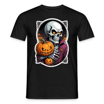 Halloween Crâne Citrouille Crâne Crâne Effrayant - T-shirt homme - noir - Devant - AI Model Male 178 light (178cm)