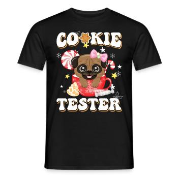 Cookie Tester hund Weihnachtsfreude - Männer T-Shirt - Schwarz - Vorne - AI Model Male 178 light (178cm)