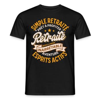 "Unaufhaltsamer Ruhestand – Abenteuer und Freiheit" - Männer T-Shirt - Schwarz - Vorne - AI Model Male 178 light (178cm)