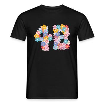 4B Floral Feminist Movement Strength Women - Men's T-Shirt - black - Front - AI Model Male 178 light (178cm)
