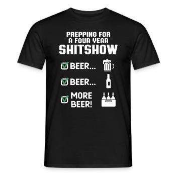 Bier Prepping Für Die Shotshow Politik Ironie USA - Männer T-Shirt - Schwarz - Vorne - AI Model Male 178 light (178cm)