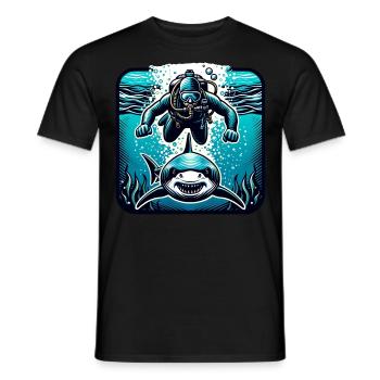 Diving Divers - Men's T-Shirt - black - Front - AI Model Male 178 light (178cm)