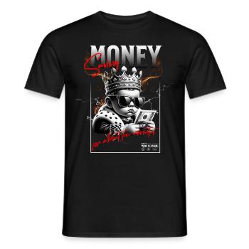 Money Saving : Für Etwa Fünf Minuten - Männer T-Shirt - Schwarz - Vorne - AI Model Male 178 light (178cm)
