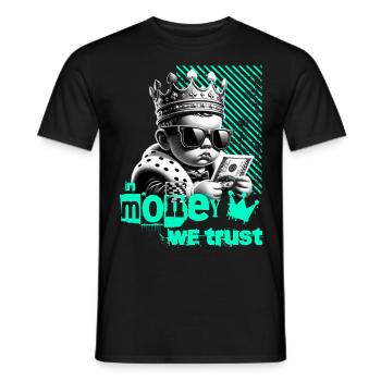 En argent nous faisons confiance avec un motif de dicton cool - T-shirt homme - noir - Devant - AI Model Male 178 light (178cm)