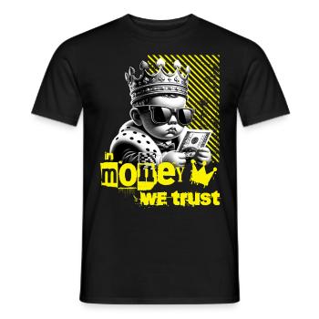 En argent nous faisons confiance avec un motif de dicton cool - T-shirt homme - noir - Devant - AI Model Male 178 light (178cm)