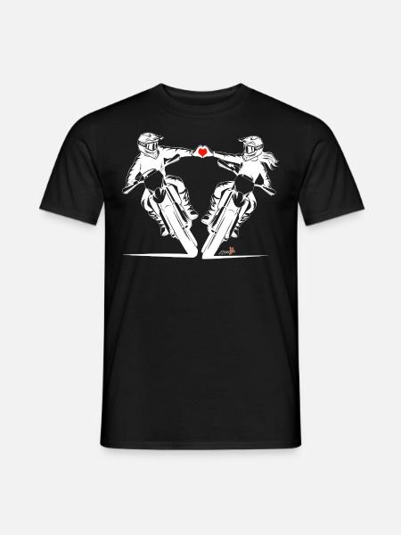 Liebe auf zwei Rädern - Männer T-Shirt - Schwarz