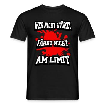 WER NICHT STÜRZT FÄHRT NICHT AM LIMIT - Männer T-Shirt - Schwarz - Vorne - AI Model Male 178 light (178cm)