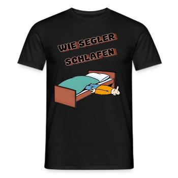 Wie Segler schlafen - Männer T-Shirt - Schwarz - Vorne - AI Model Male 178 light (178cm)