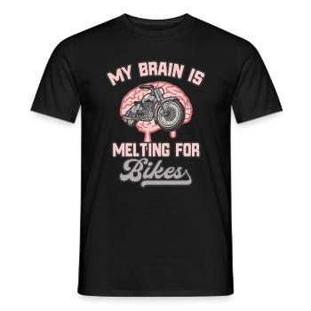 Motorrad Gehirn Motorräder Lustiges Biker - Männer T-Shirt - Schwarz - Vorne - AI Model Male 178 light (178cm)