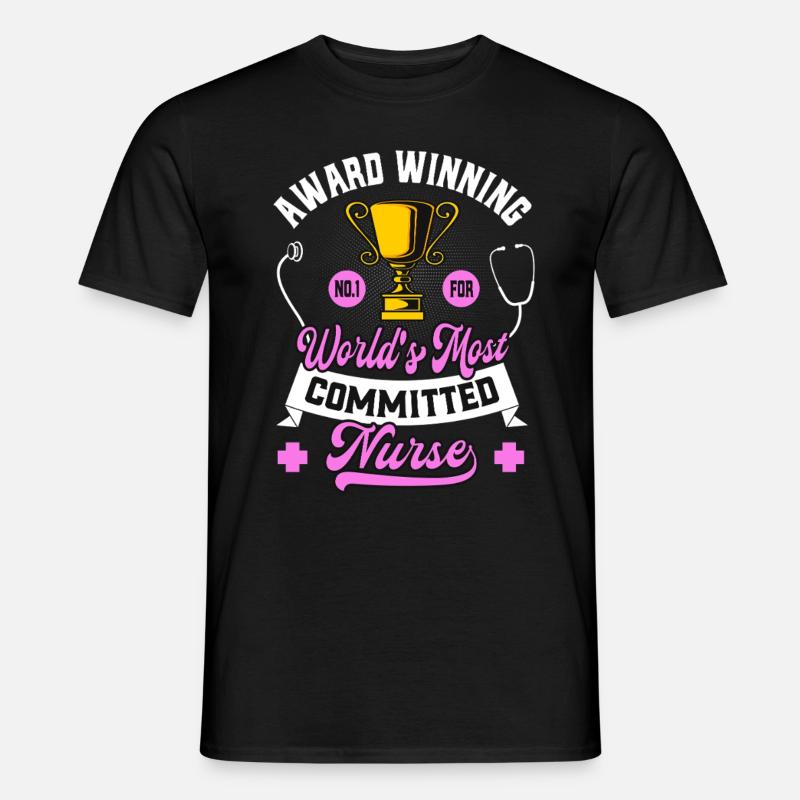 Infirmière dévouée drôle primée - T-shirt homme - noir
