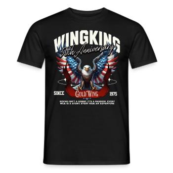 Goldwing King 50 Anniversaire 1975 - T-shirt homme - noir - Devant - AI Model Male 178 light (178cm)