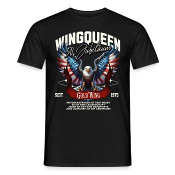 Goldwing Wing Queen 50 Jubiläum 1975 - Männer T-Shirt - Schwarz - Vorne - AI Model Male 178 light (178cm)