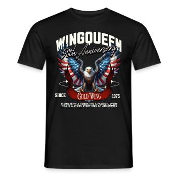 Goldwing Wing Queen 50e anniversaire 1975 - T-shirt homme - noir - Devant - AI Model Male 178 light (178cm)