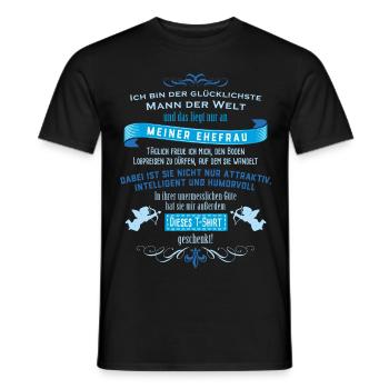 Der glücklichste Mann-01 - Männer T-Shirt - Schwarz - Vorne - AI Model Male 178 light (178cm)