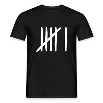 6 birthday tally sheet 6 years old - Men's T-Shirt - black - Front - AI Model Male 178 light (178cm)