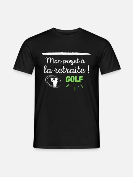 Mon projet à la retraite golf / humour / sport - T-shirt homme - noir