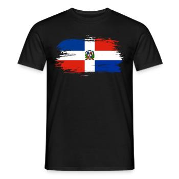 Dominican Republic flag flag - Men's T-Shirt - black - Front - AI Model Male 178 light (178cm)