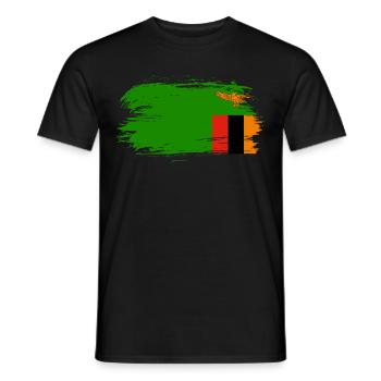 Sambia Flagge Fahne - Männer T-Shirt - Schwarz - Vorne - AI Model Male 178 light (178cm)