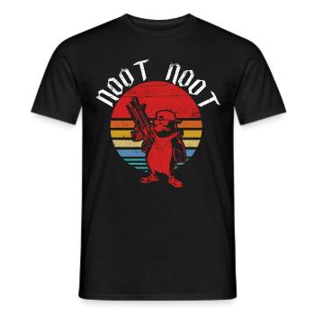 Noot Noot Pingu Cadeau drôle de pingouin Vintage - T-shirt homme - noir - Devant - AI Model Male 178 light (178cm)