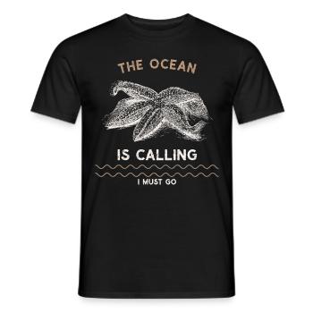 La mer appelle je vais, plongeur plonger vintage - T-shirt homme - noir - Devant - AI Model Male 178 light (178cm)