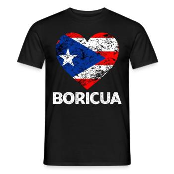 Boricua Un amoureux des Portoricains de Puerto - T-shirt homme - noir - Devant - AI Model Male 178 light (178cm)