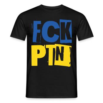 FCK PTN Ukraine bleu jaune - T-shirt homme - noir - Devant - AI Model Male 178 light (178cm)