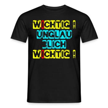 wichtig unglaublich wichtig schablone gelb - Männer T-Shirt - Schwarz - Vorne - AI Model Male 178 light (178cm)