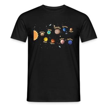 Sonnensystem Planeten Weltraum Kinder Wissen - Männer T-Shirt - Schwarz - Vorne - AI Model Male 178 light (178cm)