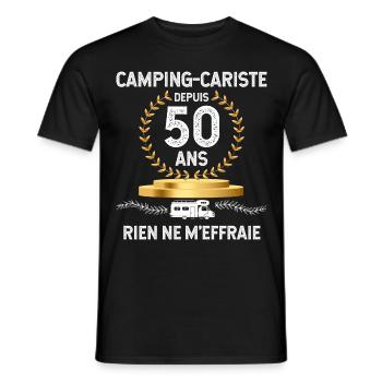 Mon Camping-car depuis 50 ans Cadeau Homme Papa - T-shirt homme - noir - Devant - AI Model Male 178 light (178cm)