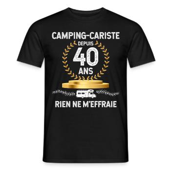 Camping-Car Et Papa Une Histoire Depuis 40 Ans - T-shirt homme - noir - Devant - AI Model Male 178 light (178cm)