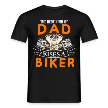 A real father raises a biker - Men's T-Shirt - black - Front - AI Model Male 178 light (178cm)