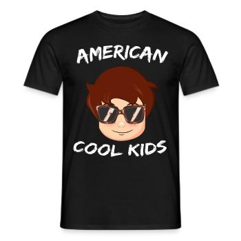 American cool Kids, children from the USA - Men's T-Shirt - black - Front - AI Model Male 178 light (178cm)