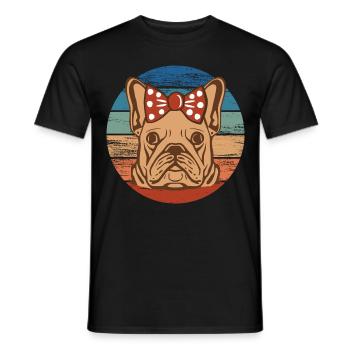 French Bulldog Girl Dog Head Rainbow - Men's T-Shirt - black - Front - AI Model Male 178 light (178cm)