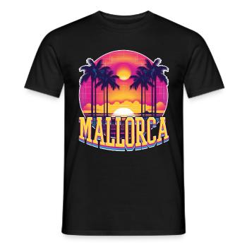 Majorque Espagne Île d’été Palmiers Beach Party - T-shirt homme - noir - Devant - AI Model Male 178 light (178cm)