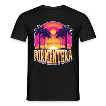 Formentera Sommer Sonne Strand Meer Palmen Urlaub - Männer T-Shirt - Schwarz - Vorne - AI Model Male 178 light (178cm)