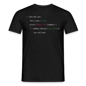 Call me maybe python - Männer T-Shirt - Schwarz - Vorne - AI Model Male 178 light (178cm)
