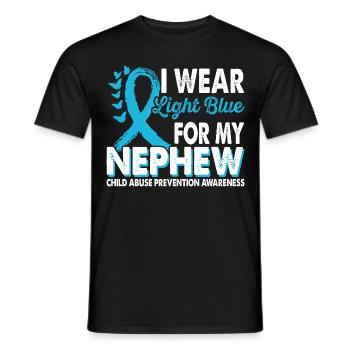 Portez du bleu clair pour le Mois de la Conscience - T-shirt homme - noir - Devant - AI Model Male 178 light (178cm)