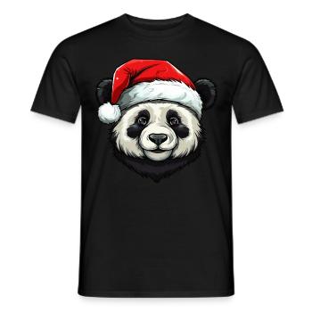 Tête de panda Noël Noël - T-shirt homme - noir - Devant - AI Model Male 178 light (178cm)