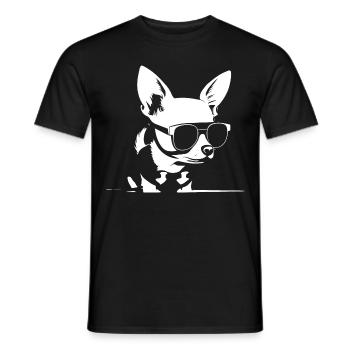 Chihuahua drôle portant des lunettes de soleil Chihuahuas - T-shirt homme - noir - Devant - AI Model Male 178 light (178cm)